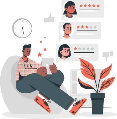 Review host profiles and read student reviews